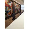 Parallelogram Wood Wool Sound-Absorbing Wall Panel with Decorative Function